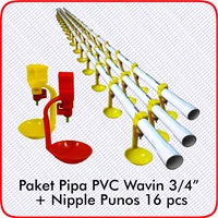 Paket Pipa PVC Wavin 3/4'' + Nipple Punos 16 Pcs
